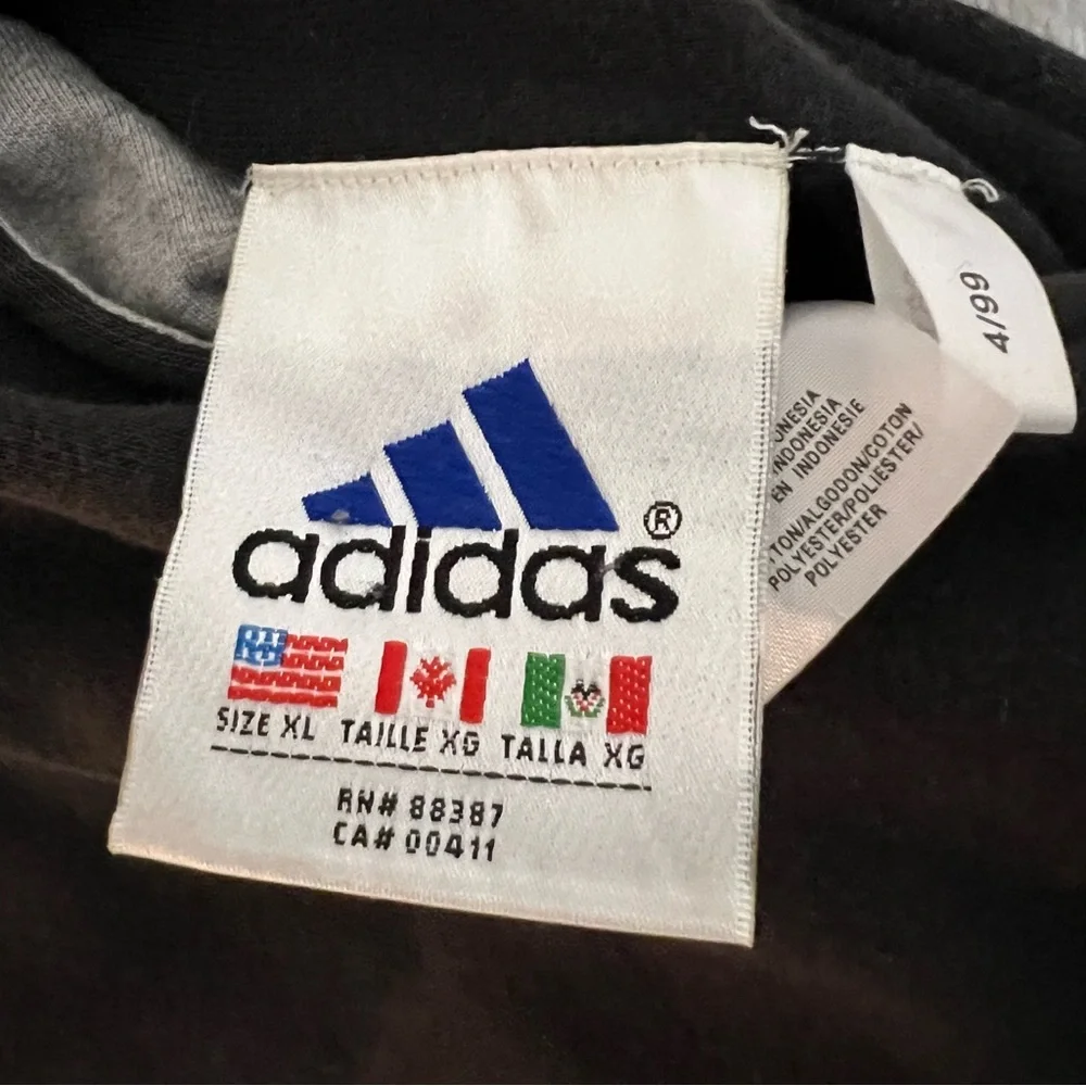 Adidas Full Zip 90’s Hoodie Vest Reversible Gray Black VTG please Read